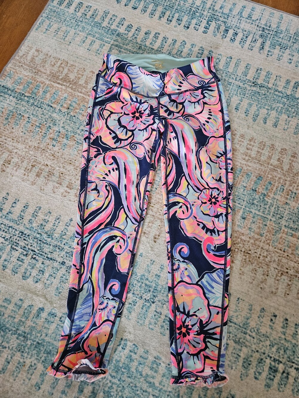 Lilly Pulitzer Multicolor Floral Leggings - Navy, Pink, Coral, Aqua